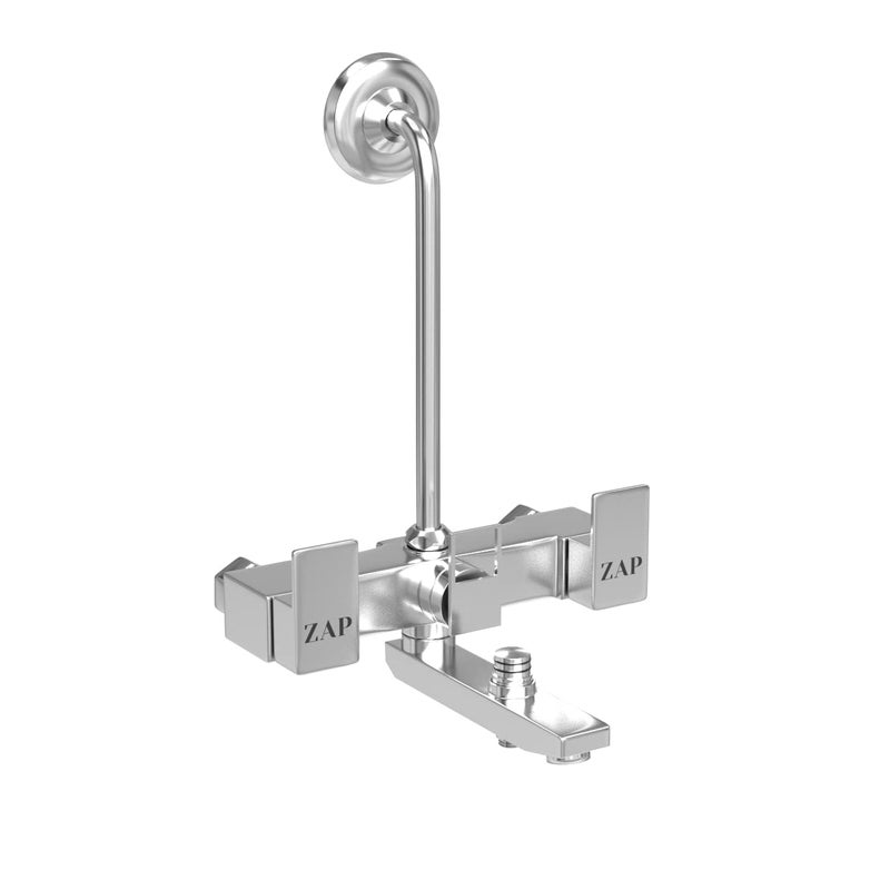 ZAP خلاط حائط SKODA 3 في 1 | 100% نحاس | تشطيب كروم | مع توفير دش علوي و أنبوب منحني بطول 125 مم | تجهيزات حمام فاخرة - Image 1