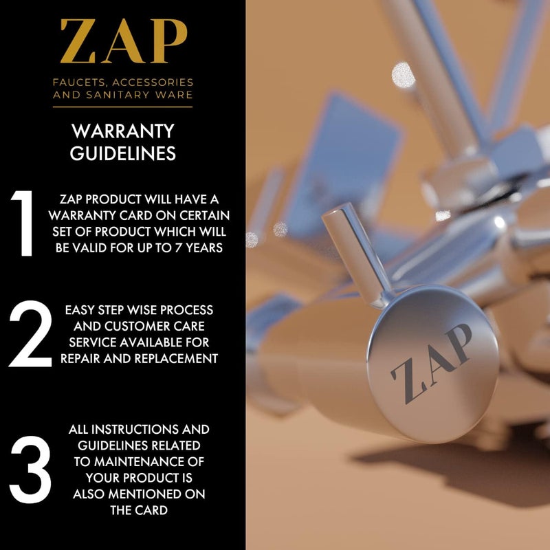 ZAP خلاط حائط SKODA 3 في 1 | 100% نحاس | تشطيب كروم | مع توفير دش علوي و أنبوب منحني بطول 125 مم | تجهيزات حمام فاخرة - Image 5