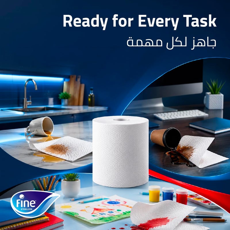 Fine Kitchen Paper Towel Roll 2 Ply 480 Sheets - Image 5