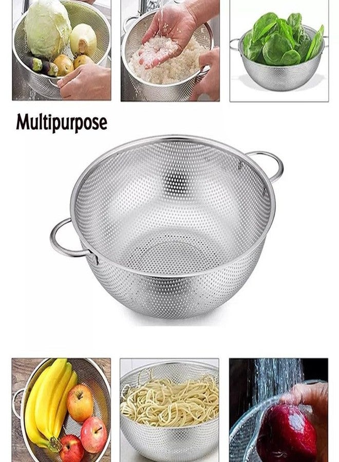 PremiumAV Stainless Steel Rice & Vegetable Washing Bowl – Multipurpose Collapsible Strainer with Handle for Rinsing, Draining & Cleaning – Durable Kitchen Colander - Image 2