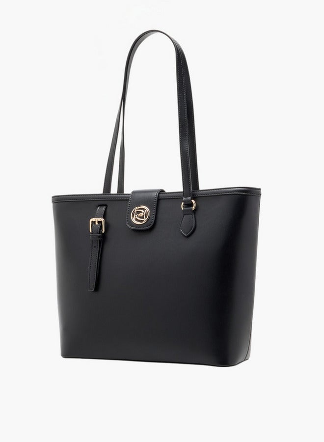 Paprika Women's Solid Tote Bag with Double Handle and Zip Closure  - Image 1
