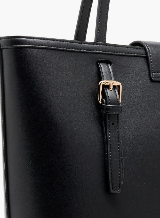 Paprika Women's Solid Tote Bag with Double Handle and Zip Closure  - Image 3