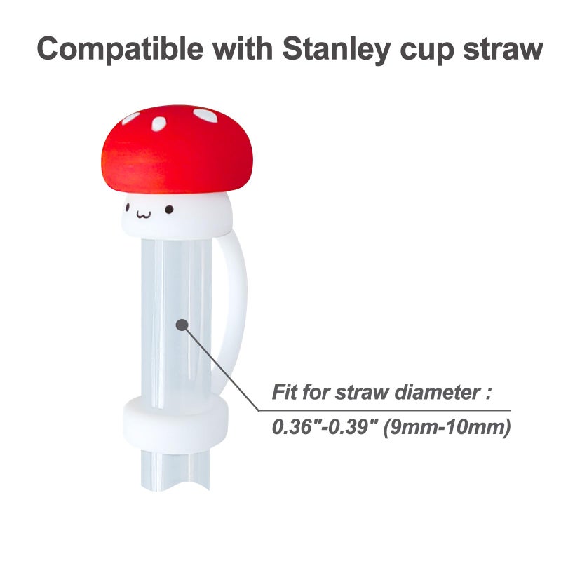 HomDsg 4 Pack Silicone Straw Covers Cap for Stanley Cup 30 40 oz  Cute Mushroom Straw Topper  Accessories for Stanley Cup Tumbler  Christmas Gifts for Women - Image 5
