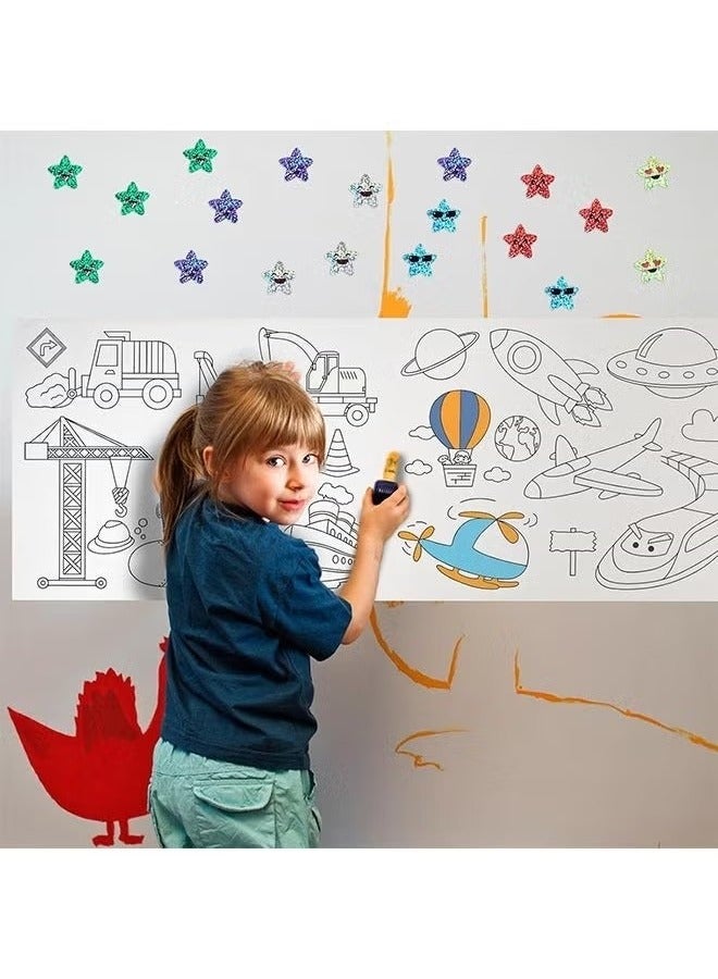 Smiling Star Stickers, 1000 pcs 1 Inch Small Star Stickers Roll Self Adhesive Glitter Sparkly Foil Star Holographic Stickers for Kid School Classroom Teacher Reward Decoration Crafts Supplies (2PACK) - Image 3