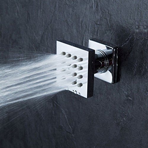 iOrange 6 Pcs Bathroom Water Saving Shower Square Solid Brass Body Sprays Massage With Chrome Finish Spa Jets Sets In Wall Shower Accessories - Image 2
