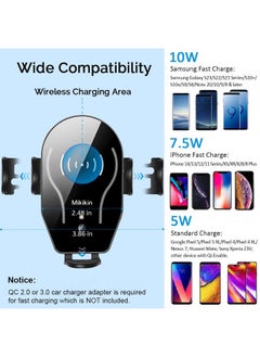 Mikikin Wireless Car Charger, Auto-Clamping Car Phone Holder Mount 10W Fast Charging Air Vent Car Charger Compatible with iPhone 16 15 14 13 12 11 Pro Max Mini XR XS X, Samsung Galaxy S24 Ultra S23 S22 S21+  - Image 4