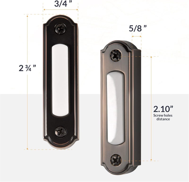 Newhouse Hardware 726843020509، زر جرس باب معدني مضيء بتقنية LED، لون برونز مطفي بالزيت، رقم المنتج: BT5ORBL - Image 1