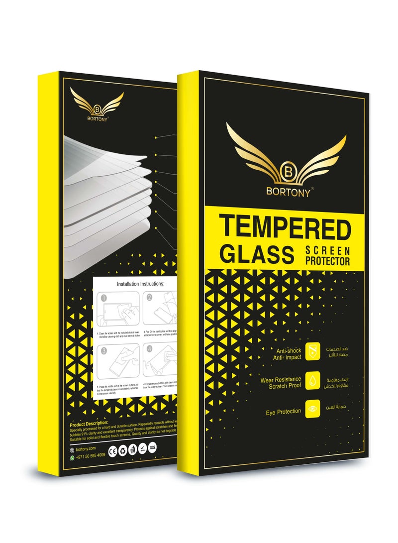 BORTONY Pack of 2 Screen Protector for OnePlus 7T Black/Clear - Image 3