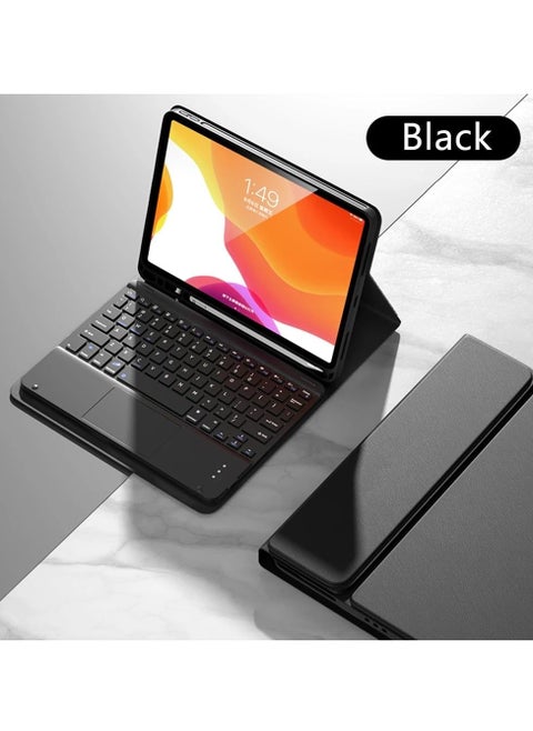 Keyboard Case for iPad Air 11 inch 2024, Case with Pen Slot, Touch Keyboard ,Bluetooth Keyboard,Arabic and English Black