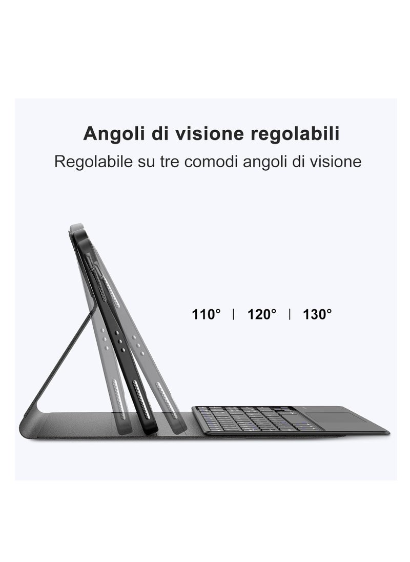 Generic - Keyboard Case for iPad Air 11 inch 2024, Case with Pen Slot, Touch Keyboard ,Bluetooth Keyboard,Arabic and English Black - Image 1