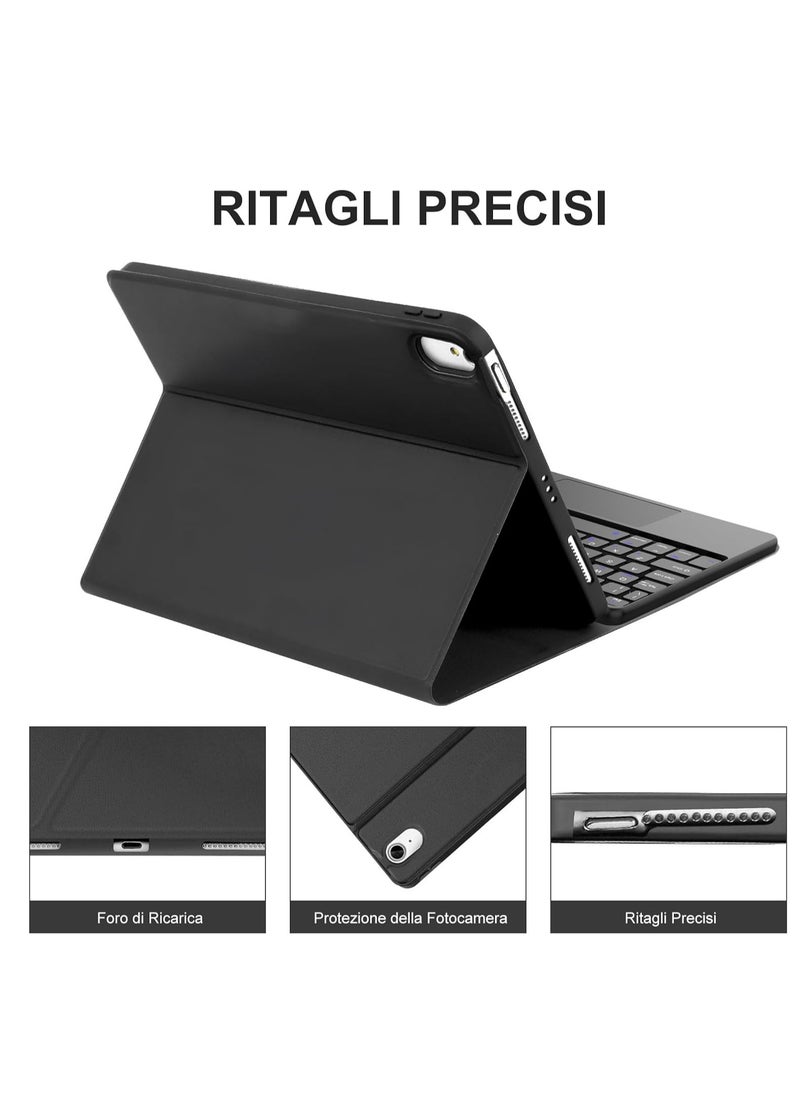 Generic - Keyboard Case for iPad Air 11 inch 2024, Case with Pen Slot, Touch Keyboard ,Bluetooth Keyboard,Arabic and English Black - Image 1