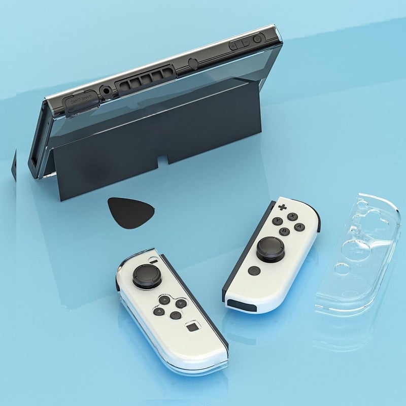 كاست ويف حافظة شفافة مطورة لـ Switch OLED، غطاء حماية شفاف لـ Switch، حافظة حماية لـ Switch OLED، حافظة صلبة لـ Switch OLED، ملحقات لـ Switch OLED - Image 4