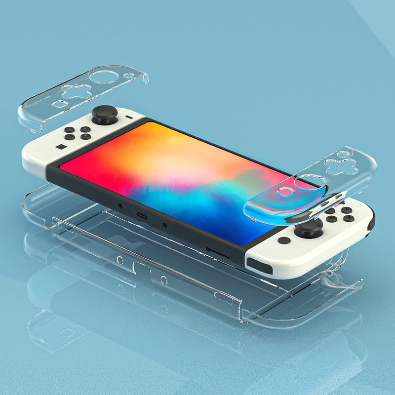 كاست ويف حافظة شفافة مطورة لـ Switch OLED، غطاء حماية شفاف لـ Switch، حافظة حماية لـ Switch OLED، حافظة صلبة لـ Switch OLED، ملحقات لـ Switch OLED - Image 3