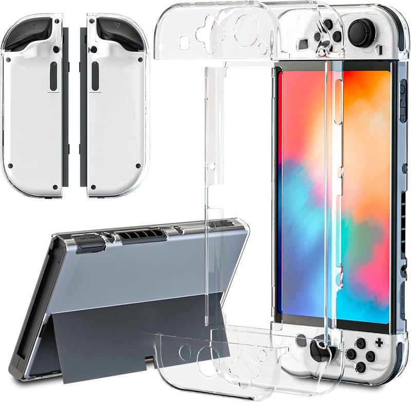 كاست ويف حافظة شفافة مطورة لـ Switch OLED، غطاء حماية شفاف لـ Switch، حافظة حماية لـ Switch OLED، حافظة صلبة لـ Switch OLED، ملحقات لـ Switch OLED - Image 1