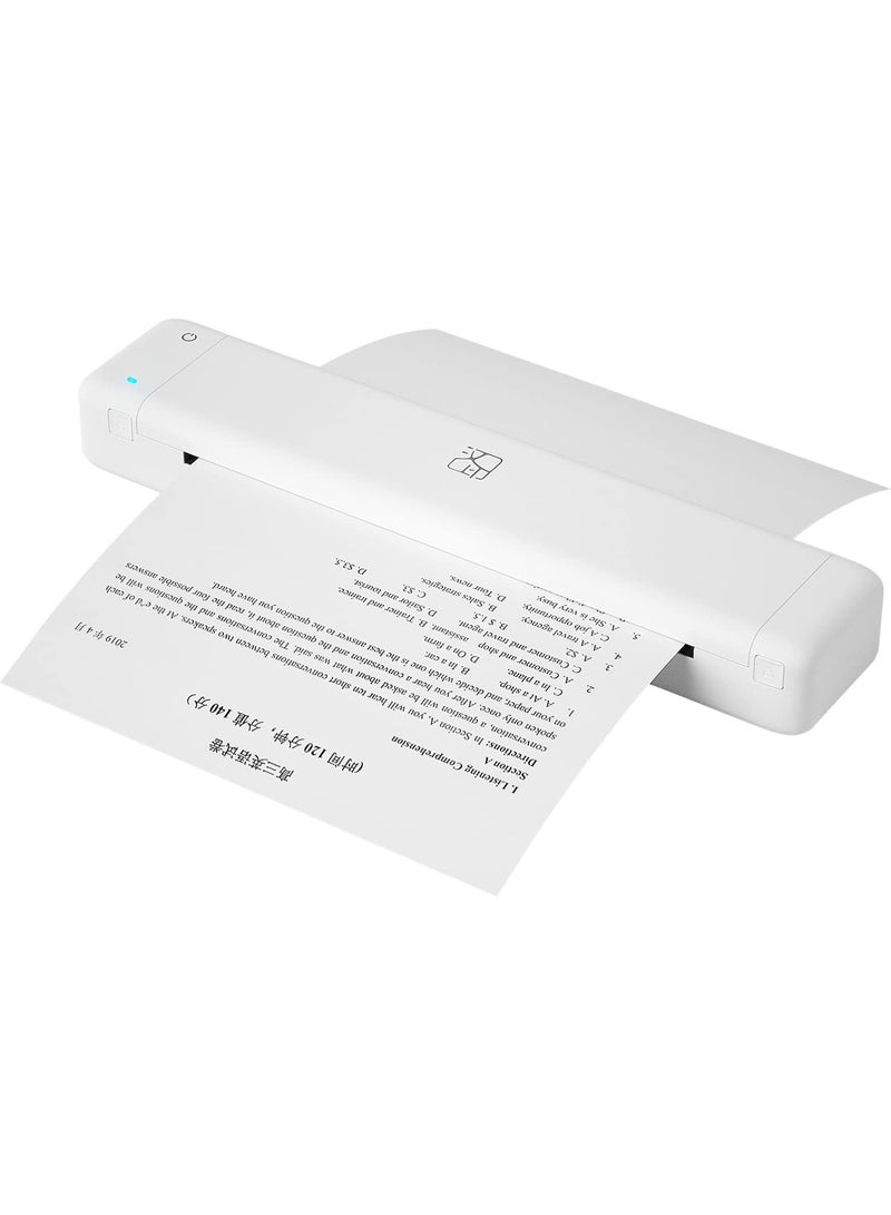 HPRT MT800Q A4 Portable Thermal Transfer Printer Wireless&USB Connect with Mobile Computer for Office School Car Travel Printer with 1pc Ribbon Roll Compatible with Windows System Inkless Printing - Image 1