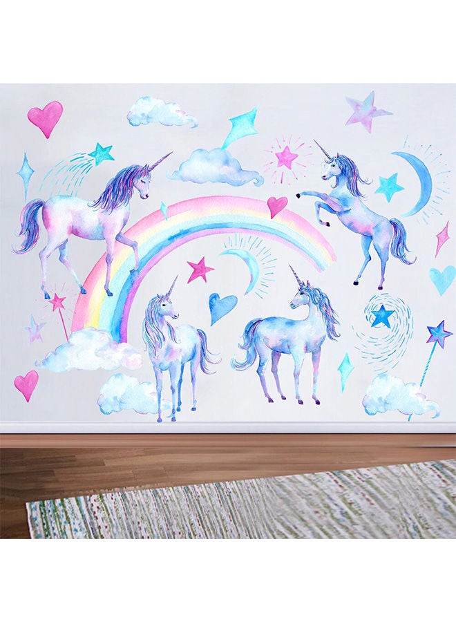 نيبمينينت ملصق جداري بتصميم يونيكورن للزينة متعدد الألوان 25 x 70سم