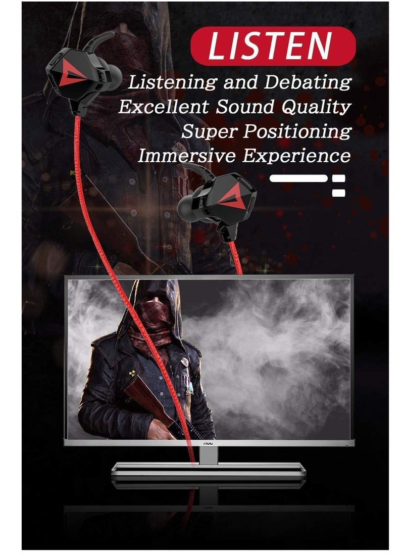 Generic - Wired Earbuds with Microphone, Battle Buds Wired Gaming Earbuds with Dual Microphone, Volume Control, Gaming Headset with Mic, Gaming Earphones Wired for Mobile Gaming, Switch, Xbox One, PS4, PS5, PC - Image 1