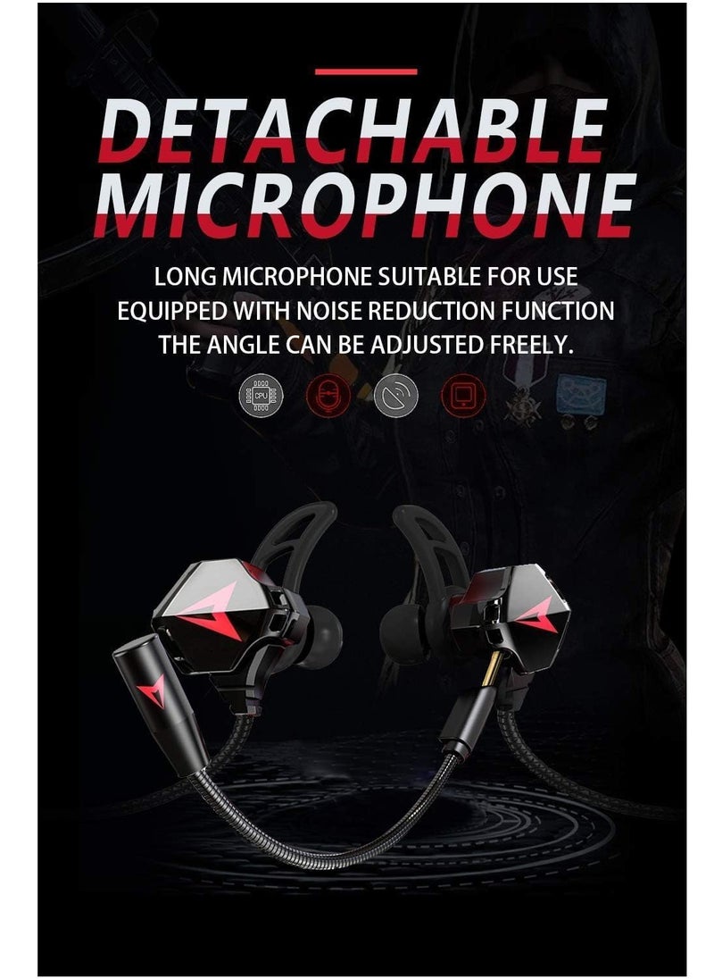 Generic - Wired Earbuds with Microphone, Battle Buds Wired Gaming Earbuds with Dual Microphone, Volume Control, Gaming Headset with Mic, Gaming Earphones Wired for Mobile Gaming, Switch, Xbox One, PS4, PS5, PC - Image 1