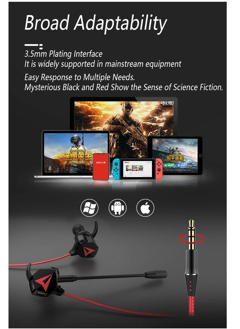 Generic - Wired Earbuds with Microphone, Battle Buds Wired Gaming Earbuds with Dual Microphone, Volume Control, Gaming Headset with Mic, Gaming Earphones Wired for Mobile Gaming, Switch, Xbox One, PS4, PS5, PC - Image 1