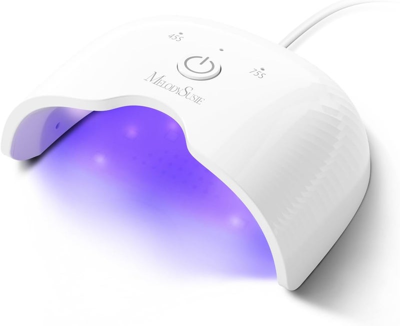 MelodySusie UV Nail Lamp ART06F UV Light for Gel Nails Nail Dryer with 2 Timer Fast Curing Gel Nail Polish Nail Art Tools for Desk Handheld use StarterFriendly Mini Manicure Accessories White
