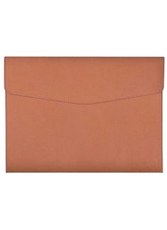KASTWAVE Files Wallets, A4 Popper Wallet Leather File Document Folder Paper Storage Bag Portable Document Organizer Waterproof Document Wallet for Travel Meeting Business Office (Brown)  - Image 5