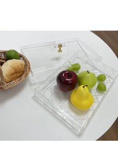 Laseta Acrylic Serving Tray with Lid - Clear | 100% BPA-Free Acrylic Tray | Versatile Storage and Display Solution for Banquets, Parties, and Home Use The tray   35.4*24.4*5.8CM  - Image 4
