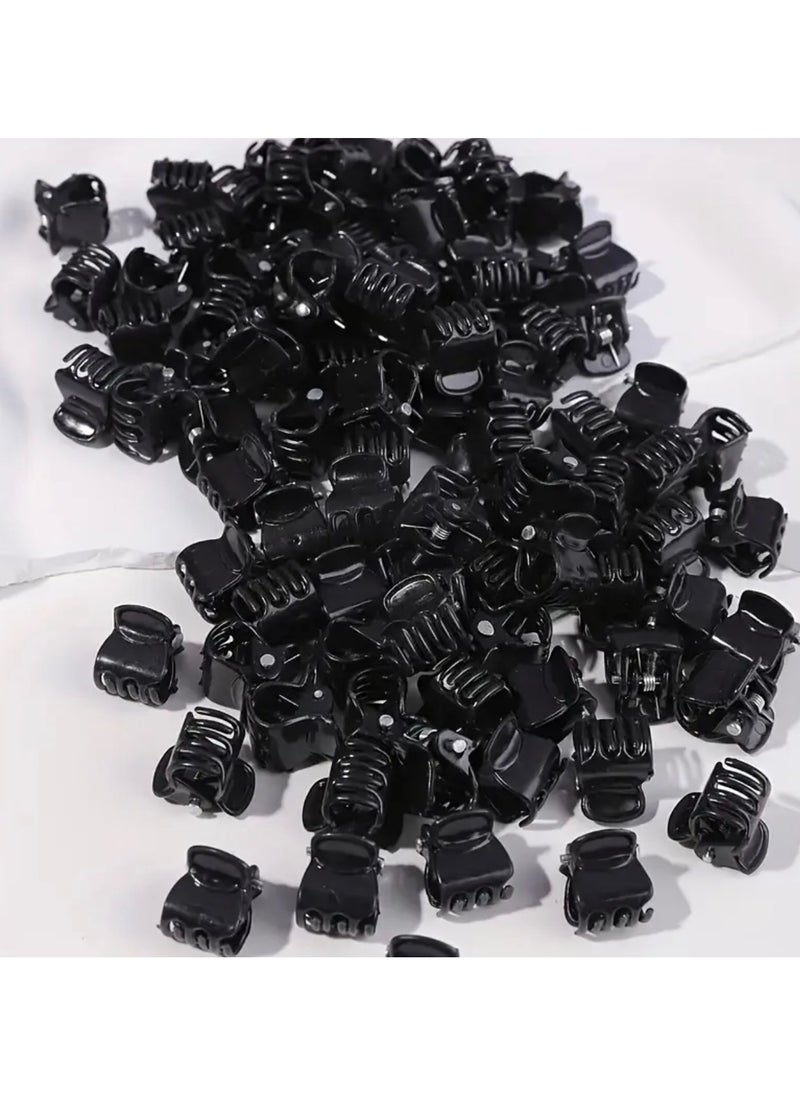 CleanWave - The Pure Effect 100 PCS Mini Black Hair Claw Clips, Anti-Slip, Strong Grip, Multifunction Bangs Clamp Clips, Strong Shark Claw Braid Hair Clip, Simple Style Women Hair Accessories – (Black)  - Image 4