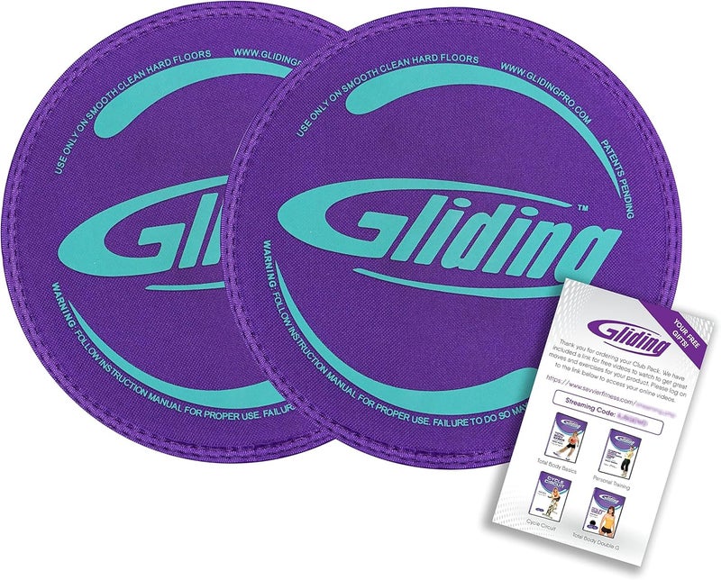 Gliding Discs for Working Out - Exercise Sliders for Carpet & Hardwood Floors 1 Pair, Authentic Workout Sliders Disc for Full Body Resistance Workout, Includes 4 Streaming Video Workouts - Image 1