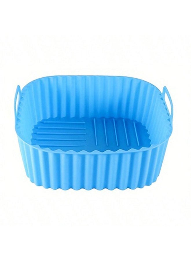 Multi-color Square Air Fryer Striped Silicone Tray For 7QT Air Fryer Special Baking Bowl Oven Micro-Specifications:Light Blue  - Image 1