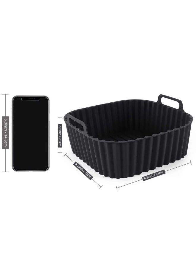 Multi-color Square Air Fryer Striped Silicone Tray For 7QT Air Fryer Special Baking Bowl Oven Micro-Specifications:Light Blue  - Image 3