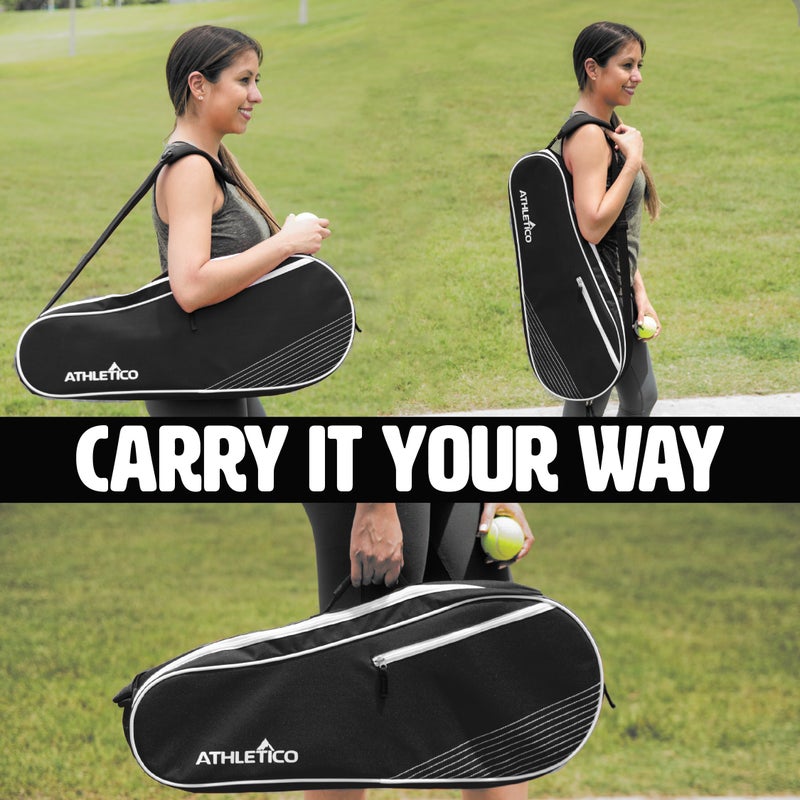 Athletico 3 Racquet Tennis Bag | Padded to Protect Rackets & Lightweight | Professional or Beginner Tennis Players | Unisex Design for Men, Women, Youth and Adults (Black) - Image 5