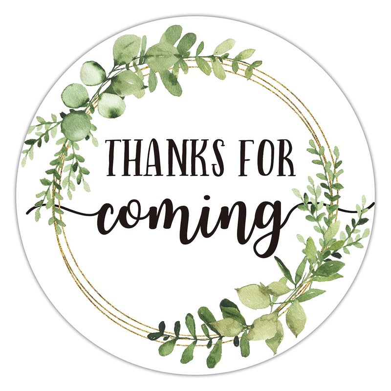Thank You Stickers Thanks for Coming Stickers Perfect for Baby Shower Wedding Favor Birthday Party Favor 2 Inch Circle 50 Pack