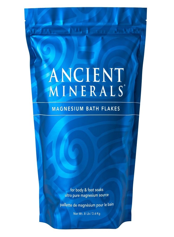 Ancient Minerals Magnesium Bath Flakes - Pure Zechstein Magnesium Chloride for Soaking and Whole-Body Replenishment, 8 lb Bag - Image 1