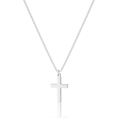 Tewiky Cross Necklace for women-Dainty 14k Gold Plated/Silver Plated Pendant Necklaces Simple Cross Pendant Necklace Cute Tiny Jewelry for Women - Image 1