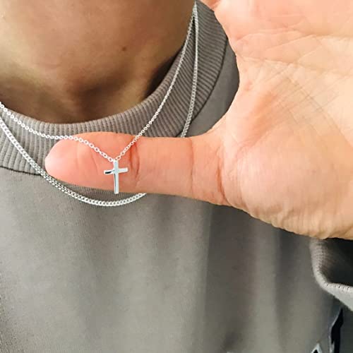 Tewiky Cross Necklace for women-Dainty 14k Gold Plated/Silver Plated Pendant Necklaces Simple Cross Pendant Necklace Cute Tiny Jewelry for Women - Image 3