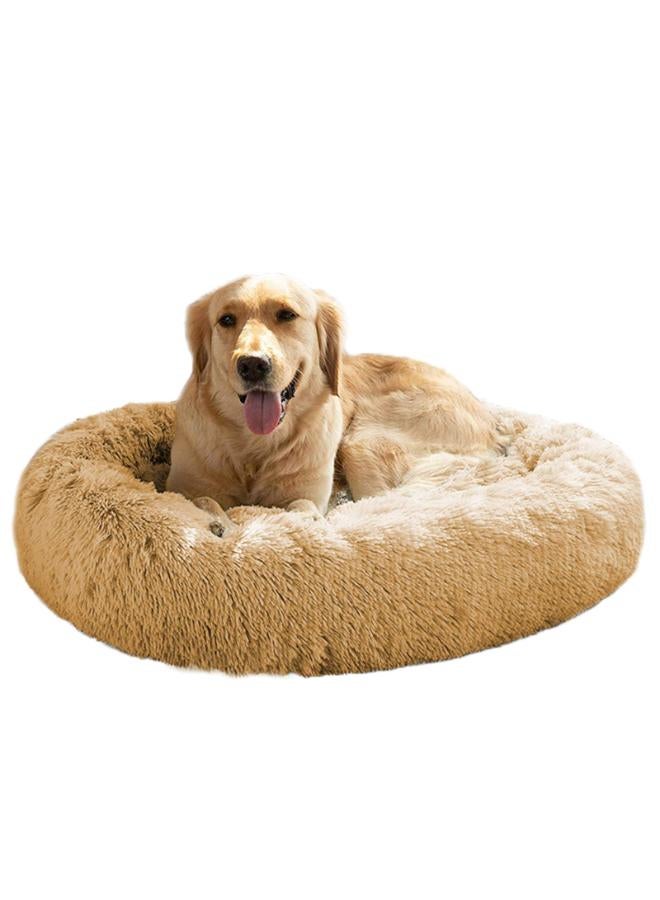 مورو مورو سرير كلاب مخملي تقويمي مع فراء ناعم وقاعدة بلاستيكية - عش مريح وقابل للغسل للحيوانات الأليفة - Image 1