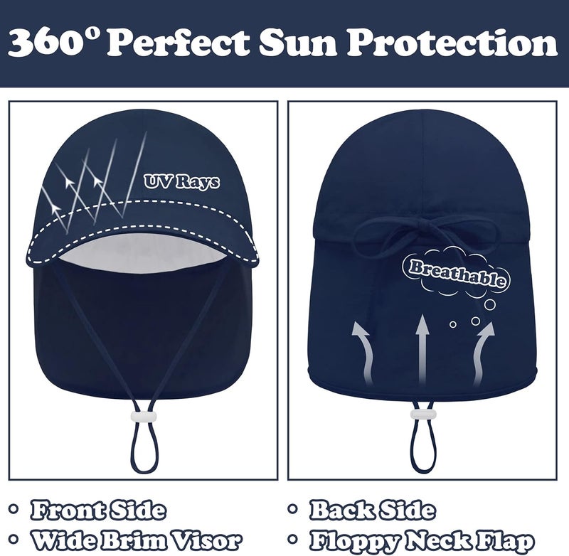 Sarfel Fishing Hat for Men Sun Hat with Neck Flap & Face Cover Mens Sun Hat UV Sun Protection Wide Brim Fishing Hats Hiking Hat - Image 2