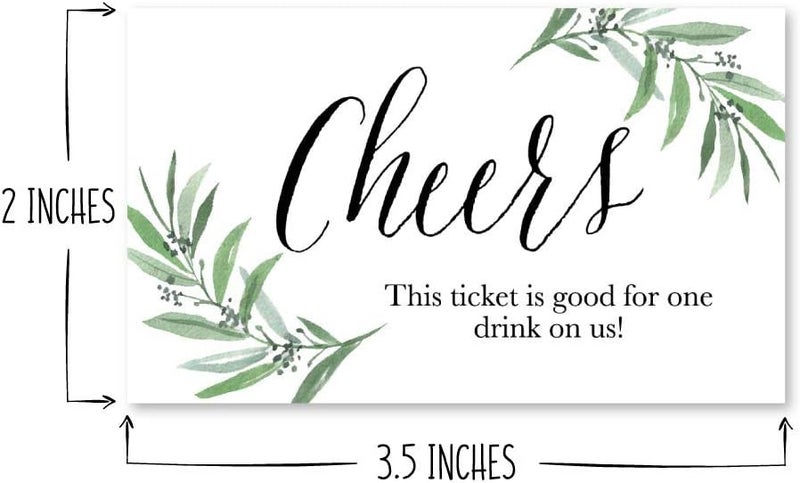 Hadley Designs 50 Greenery Eucalyptus Drink Coupons for Weddings and Events - Image 2