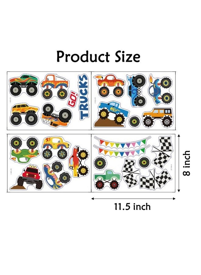 Saomour 25 Pieces Monster Truck Stickers Wall Decals Wall Stickers for Bedroom for Living Room Kids Bedroom Baby Nursery Playroom Wall Decor - Image 4