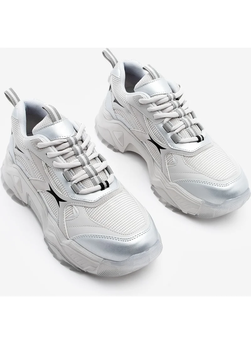 MARJIN Women's Sneaker Thick Sole Lace-Up Multi-Piece Sports Shoes Mizon