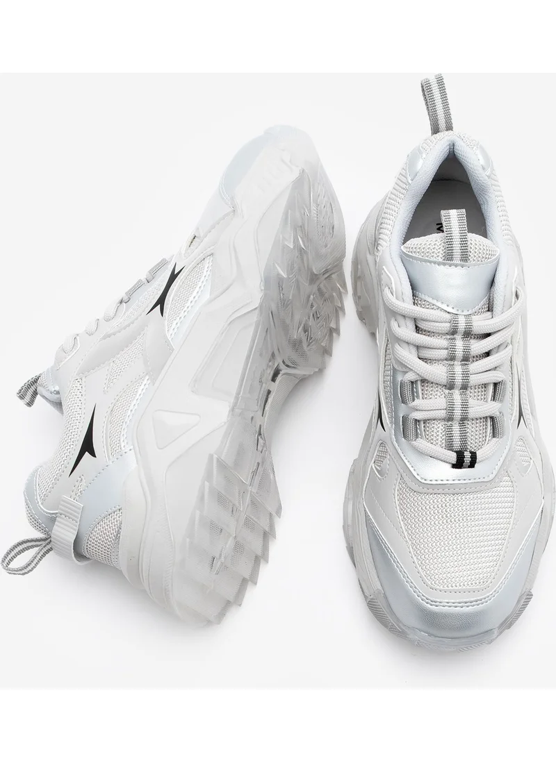 MARJIN Women's Sneaker Thick Sole Lace-Up Multi-Piece Sports Shoes Mizon