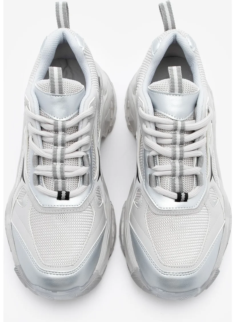 MARJIN Women's Sneaker Thick Sole Lace-Up Multi-Piece Sports Shoes Mizon