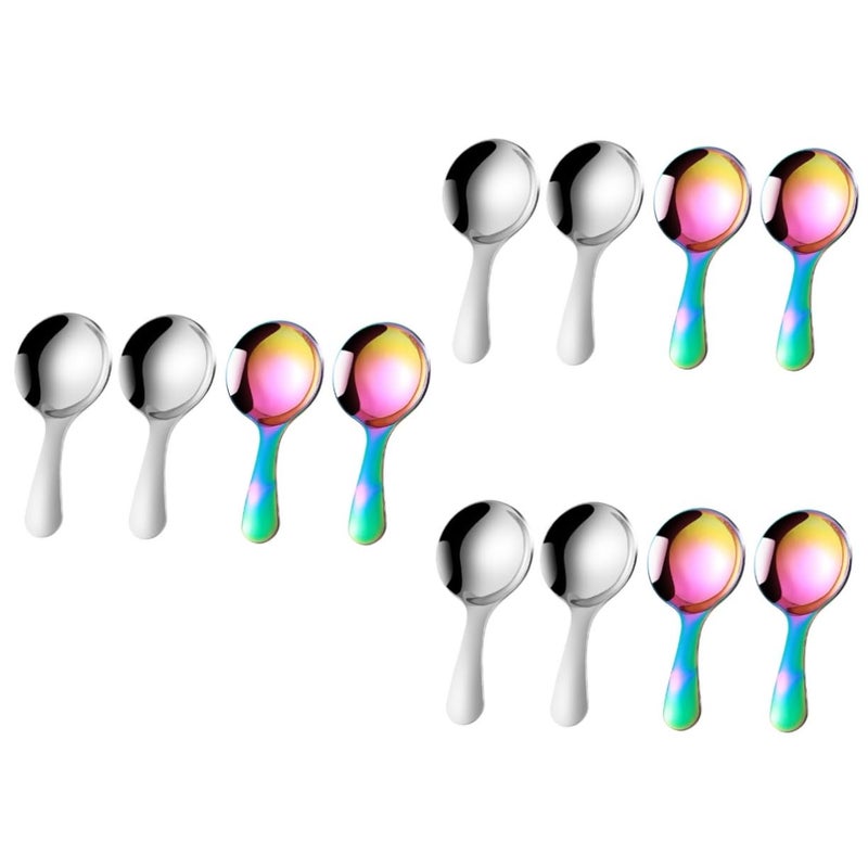 3 Stainless Steel Spoons Cute Practical Soup Dessert Spoons for Kids Food Grade - Image 2