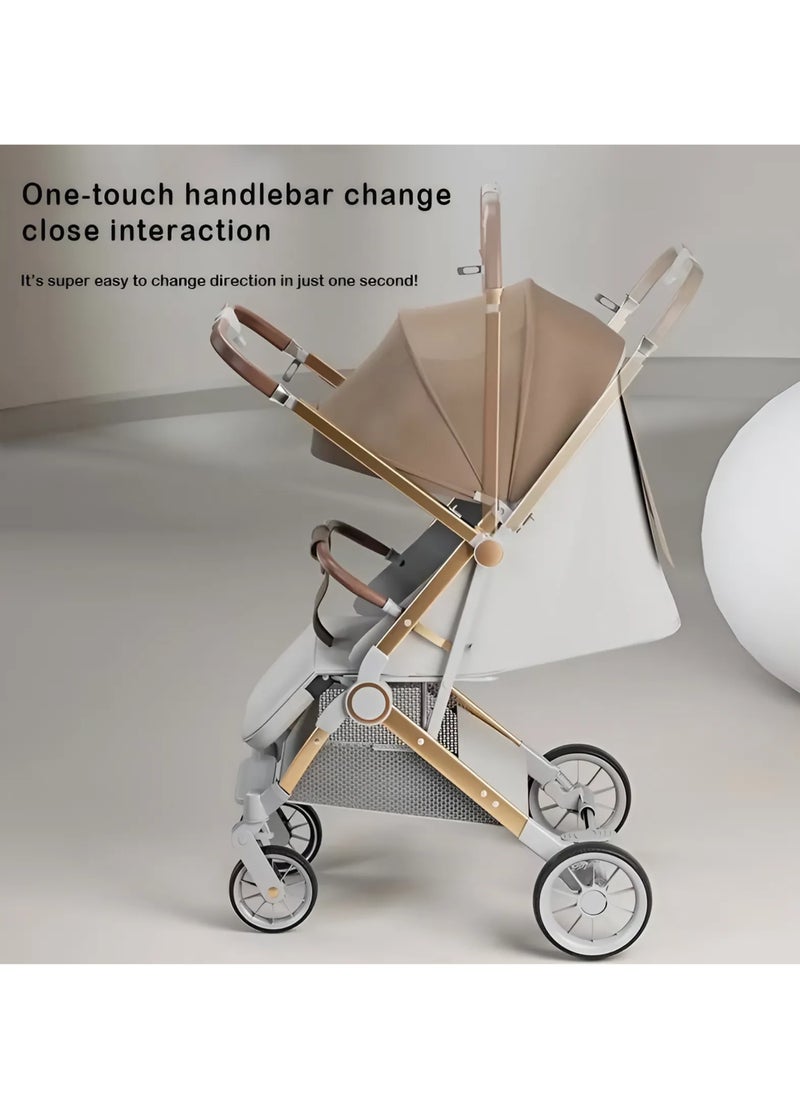 BABYCARA - Lightweight Baby Stroller for Newborn Aluminium Frame with Reversible Handle and Adjust Height Include Cup Holder & Storage Basket - Image 1