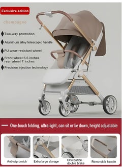 BABYCARA Lightweight Baby Stroller for Newborn Aluminium Frame with Reversible Handle and Adjust Height Include Cup Holder & Storage Basket  - Image 5
