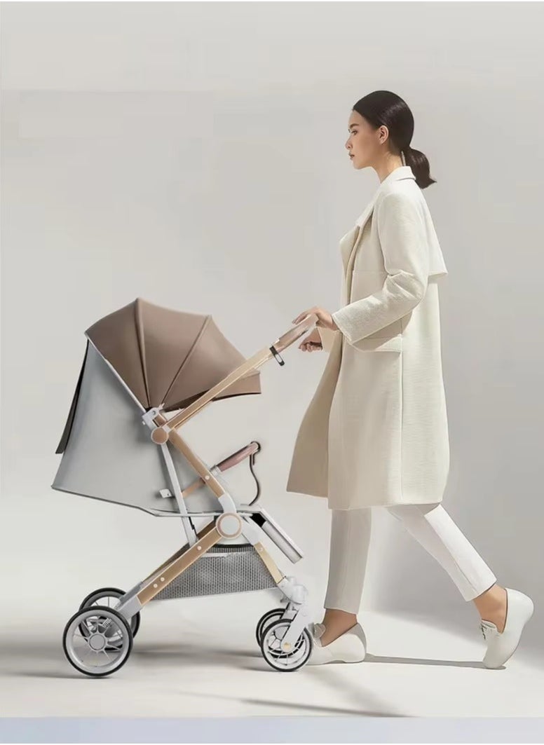 BABYCARA - Lightweight Baby Stroller for Newborn Aluminium Frame with Reversible Handle and Adjust Height Include Cup Holder & Storage Basket - Image 1
