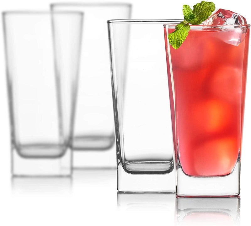 Diablos Square Juice and Water Glass for Cocktail DessertBeer MilkshakeMilk sodaGlass Set for Milk Juice Water 310 ml Set of 6 - Image 3