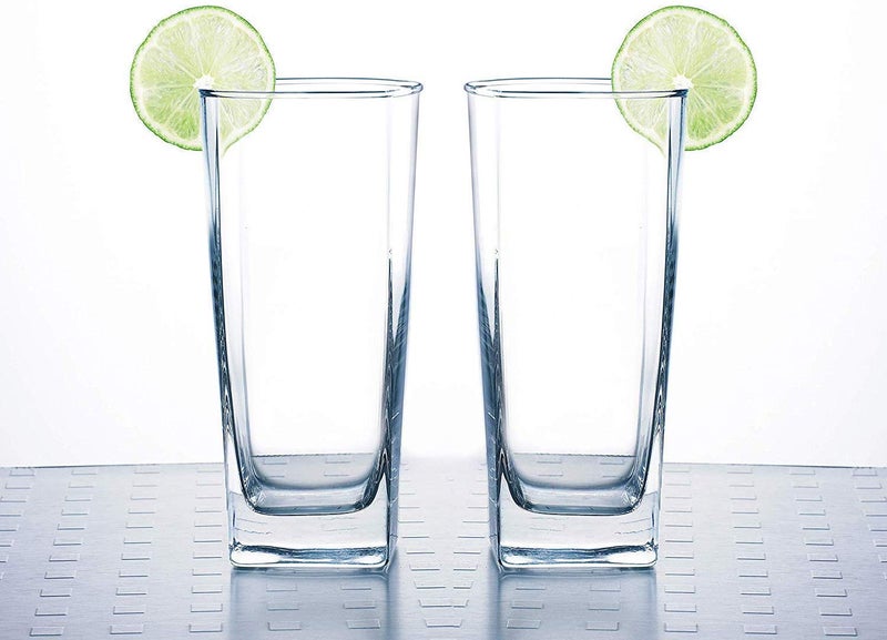 Diablos Square Juice and Water Glass for Cocktail DessertBeer MilkshakeMilk sodaGlass Set for Milk Juice Water 310 ml Set of 6 - Image 5