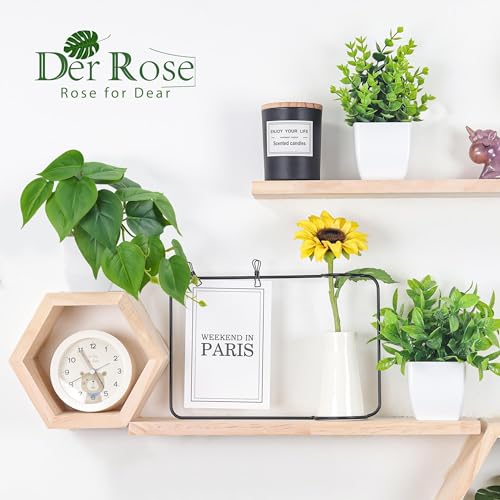 Der Rose 6 Pack Fake Plants Small Artificial Potted Plants Faux Plants for Home Office Desk Bathroom Aesthetic Farmhouse Room Decor Indoor - Image 3