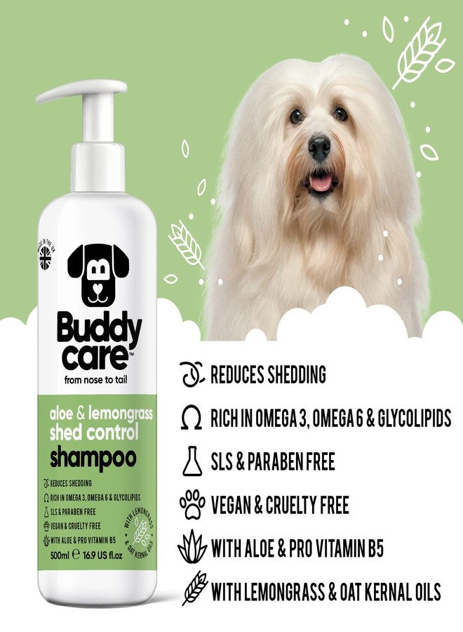 Buddycare shed Control Dog Shampoo by Buddycare | Dry Skin & Itchy Skin Relief for Smelly Dogs | Deep Cleansing for Dogs Puppy Sensitive Skin | Lemongrass Scented | with Aloe & Vitamin B5 (16.90oz) - Image 2